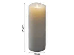 LED Duftkerze mit 6h Timer, flackernd, Ø 9cm, Höhe 23cm, Batteriebetrieb