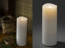 LED Duftkerze mit 6h Timer, flackernd, Ø 9cm, Höhe 23cm, Batteriebetrieb
