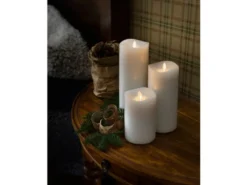 LED Duftkerze mit 6h Timer, flackernd, Ø 9cm, Höhe 23cm, Batteriebetrieb