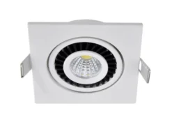 LED Einbaustrahler BARI Weiß eckig mit schwenkbarem Spot - 8,5cm