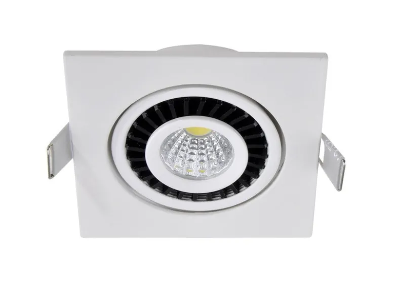 LED Einbaustrahler BARI Weiß eckig mit schwenkbarem Spot - 8,5cm