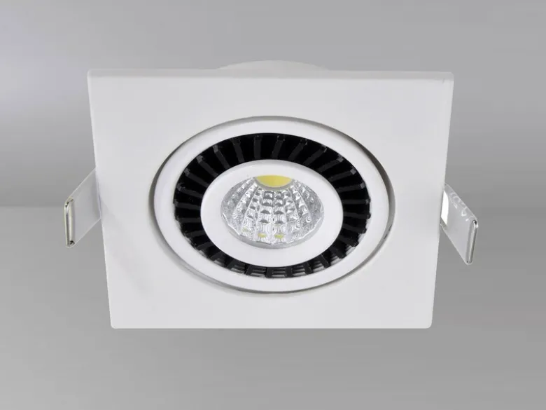 LED Einbaustrahler BARI Weiß eckig mit schwenkbarem Spot - 8,5cm