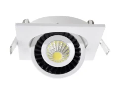 LED Einbaustrahler BARI Weiß eckig mit schwenkbarem Spot - 8,5cm