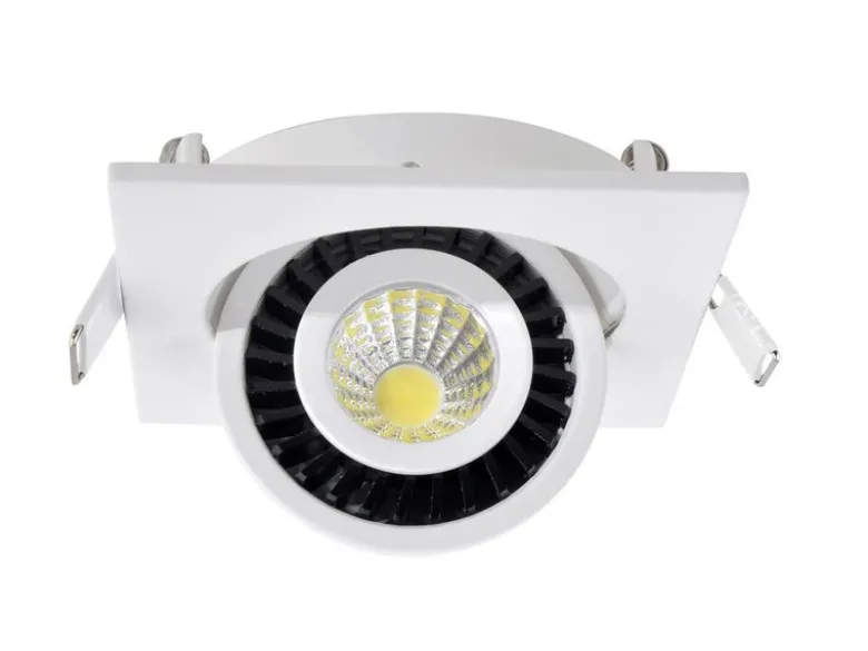 LED Einbaustrahler BARI Weiß eckig mit schwenkbarem Spot - 8,5cm