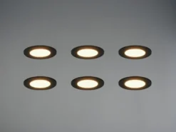 LED Einbaustrahler 6er Set, dimmbar, 2 Lichtfarben für Badezimmer, Ø 8,5cm
