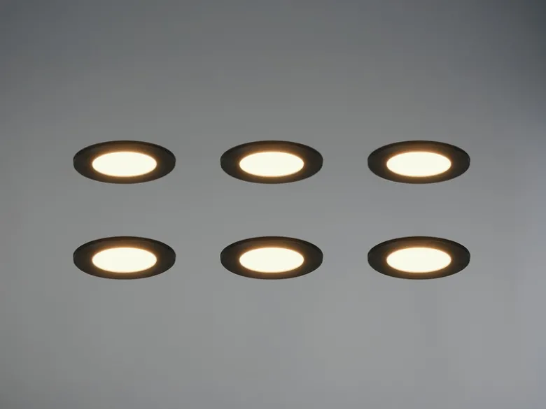 LED Einbaustrahler 6er Set, dimmbar, 2 Lichtfarben für Badezimmer, Ø 8,5cm