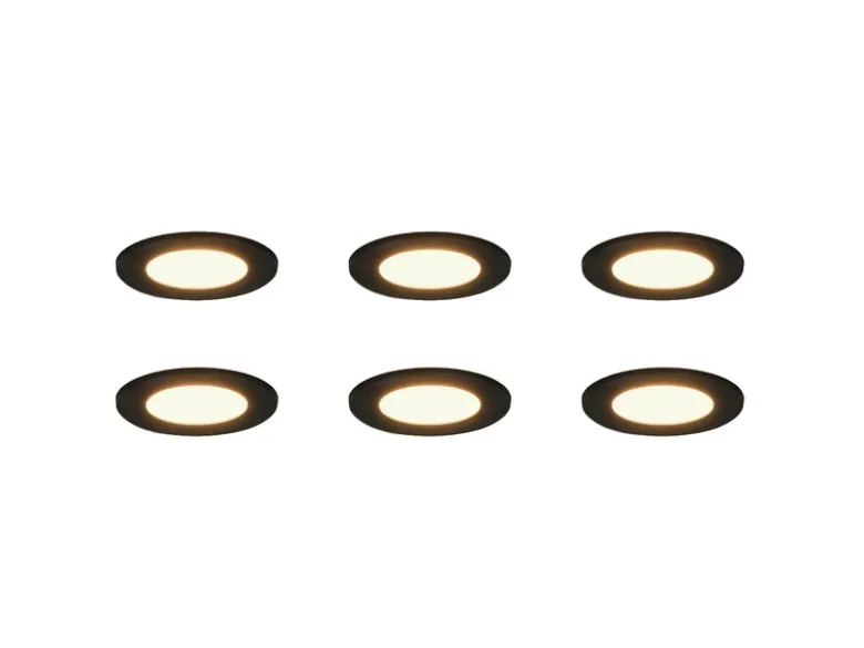 LED Einbaustrahler 6er Set, dimmbar, 2 Lichtfarben für Badezimmer, Ø 8,5cm