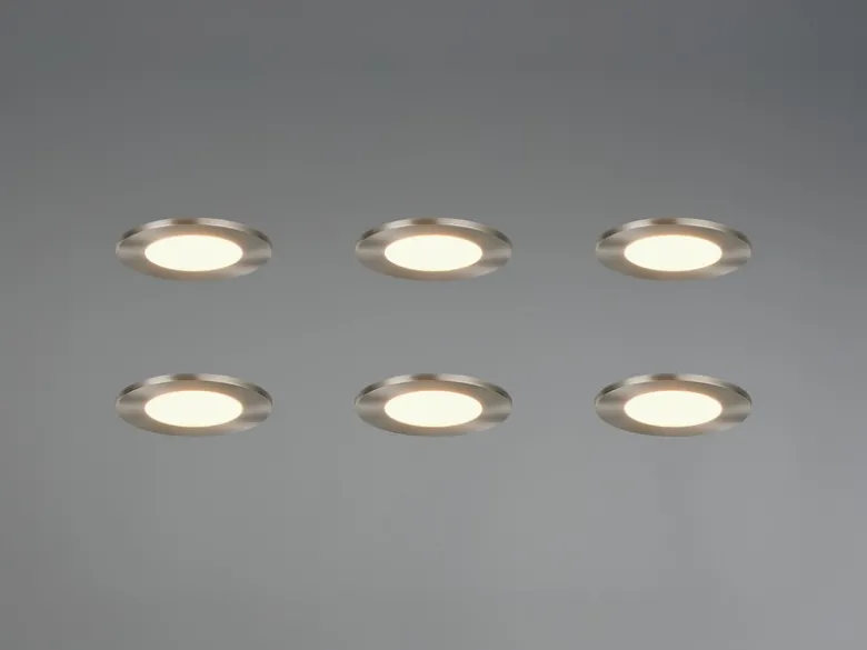 LED Einbaustrahler 6er Set, dimmbar, 2 Lichtfarben für Badezimmer, Ø 8,5cm