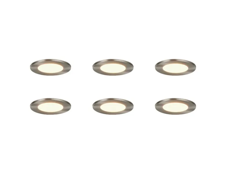 LED Einbaustrahler 6er Set, dimmbar, 2 Lichtfarben für Badezimmer, Ø 8,5cm