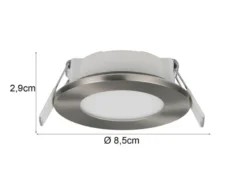LED Einbaustrahler 6er Set, dimmbar, 2 Lichtfarben für Badezimmer, Ø 8,5cm