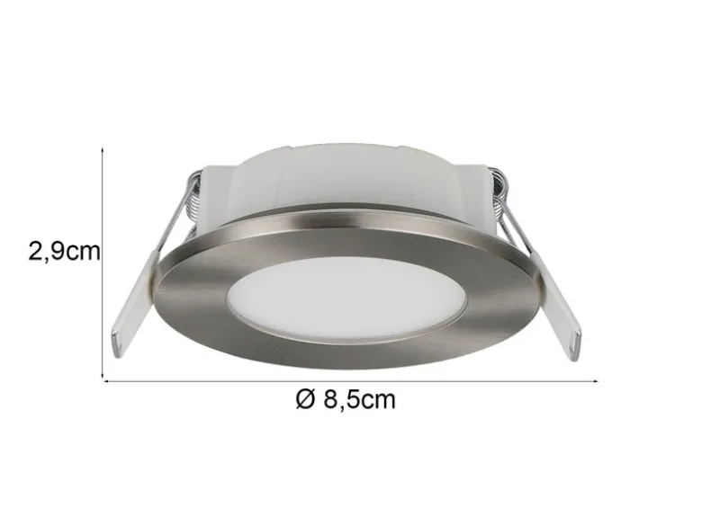 LED Einbaustrahler 6er Set, dimmbar, 2 Lichtfarben für Badezimmer, Ø 8,5cm