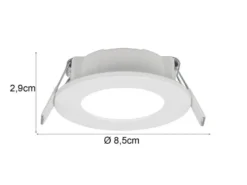 LED Einbaustrahler 6er Set, dimmbar, 2 Lichtfarben für Badezimmer, Ø 8,5cm