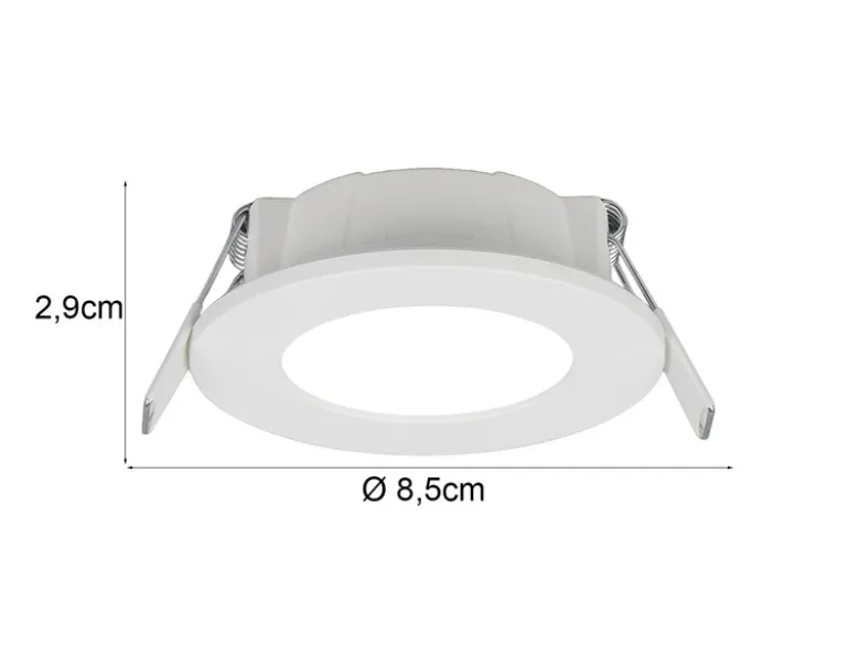 LED Einbaustrahler 6er Set, dimmbar, 2 Lichtfarben für Badezimmer, Ø 8,5cm