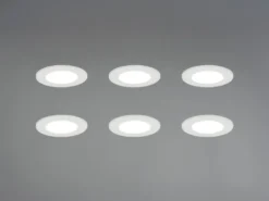 LED Einbaustrahler 6er Set, dimmbar, 2 Lichtfarben für Badezimmer, Ø 8,5cm