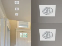LED Einbaustrahler 2er Set eckig schwenkbar dimmbar Weiß matt 5,5W Deckenlampe