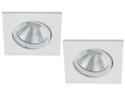 LED Einbaustrahler 2er Set eckig schwenkbar dimmbar Weiß matt 5,5W Deckenlampe