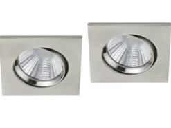LED Einbaustrahler 2er Set eckig schwenkbar dimmbar Nickel matt 5,5W Deckenlampe