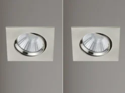 LED Einbaustrahler 2er Set eckig schwenkbar dimmbar Nickel matt 5,5W Deckenlampe