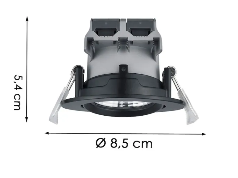 LED Einbaustrahler 2er Set rund schwenkbar dimmbar Schwarz matt 5,5W