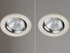 LED Einbaustrahler 2er Set rund schwenkbar dimmbar Nickel matt 5,5W Deckenlampe