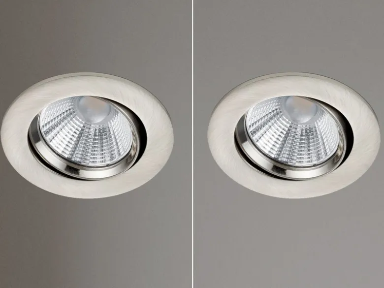 LED Einbaustrahler 2er Set rund schwenkbar dimmbar Nickel matt 5,5W Deckenlampe
