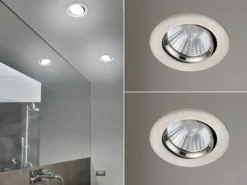 LED Einbaustrahler 2er Set rund schwenkbar dimmbar Nickel matt 5,5W Deckenlampe