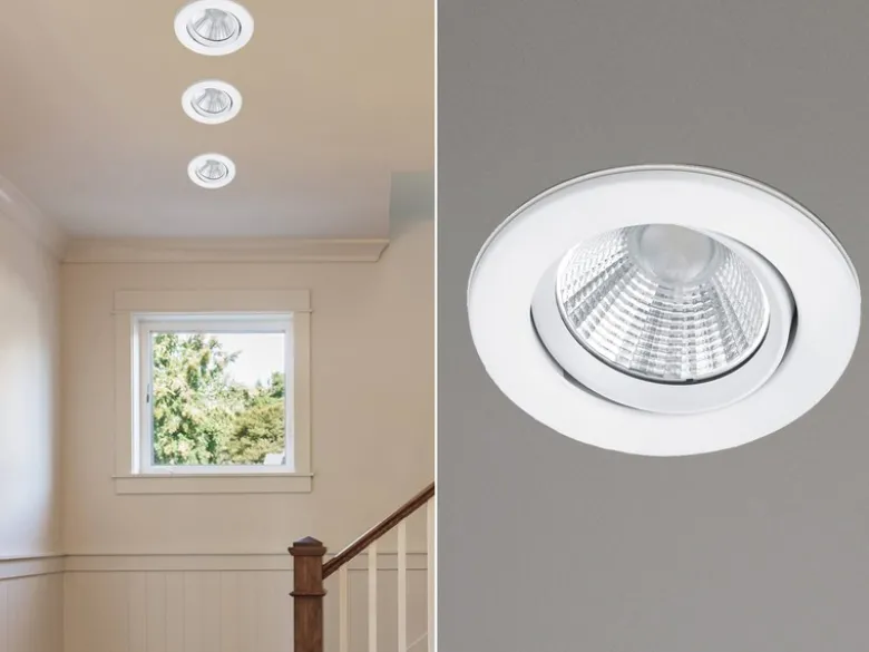 LED Einbaustrahler PAMIR dimmbar rund Ø8,5cm schwenkbar Weiß matt