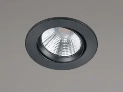 LED Einbaustrahler PAMIR dimmbar rund Ø8,5cm schwenkbar Schwarz matt