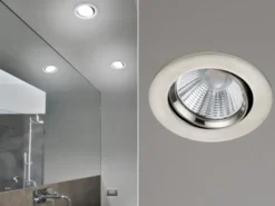 LED Einbaustrahler PAMIR dimmbar rund Ø8,5cm schwenkbar Silber matt
