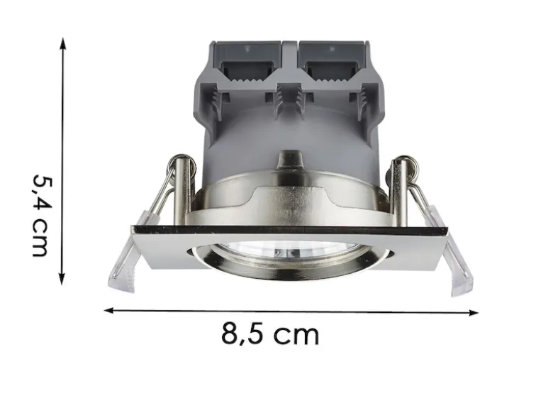 LED Einbaustrahler PAMIR eckig schwenkbar dimmbar Silber 5,5W Deckenbeleuchtung