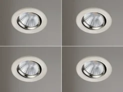 LED Einbaustrahler rund 4er Set Ø 8,5cm schwenkbar dimmbar Nickel matt 5,5W