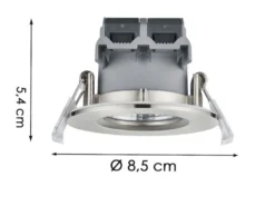 LED Einbaustrahler rund 4er Set Ø 8,5cm schwenkbar dimmbar Nickel matt 5,5W