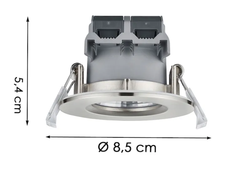 LED Einbaustrahler rund 4er Set Ø 8,5cm schwenkbar dimmbar Nickel matt 5,5W