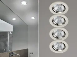 LED Einbaustrahler rund 4er Set Ø 8,5cm schwenkbar dimmbar Nickel matt 5,5W