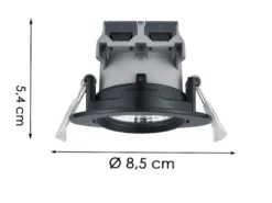 LED Einbaustrahler rund 4er Set Ø 8,5cm schwenkbar dimmbar Schwarz matt 5,5W