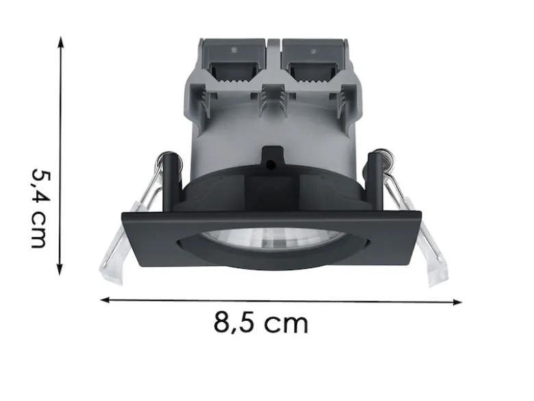 LED Einbaustrahler 2 Stück eckig schwenkbar dimmbar Schwarz 5,5W Deckenlampen