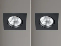 LED Einbaustrahler 2 Stück eckig schwenkbar dimmbar Schwarz 5,5W Deckenlampen