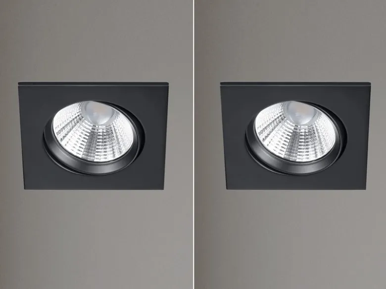 LED Einbaustrahler 2 Stück eckig schwenkbar dimmbar Schwarz 5,5W Deckenlampen