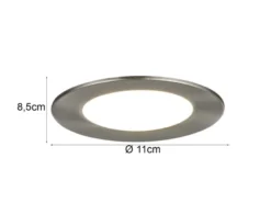 LED Einbaustrahler 230V 3er Set dimmbar, 3 Lichtfarben für Badezimmer, Ø 11cm