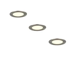 LED Einbaustrahler 230V 3er Set dimmbar, 3 Lichtfarben für Badezimmer, Ø 11cm