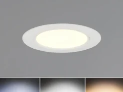 LED Einbaustrahler 230V 3er Set dimmbar, 3 Lichtfarben für Badezimmer, Ø 11cm