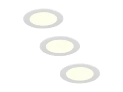 LED Einbaustrahler 230V 3er Set, 3 Lichtfarben inklusive Tageslichtweiß Ø 12cm