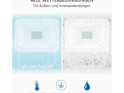LED Flutlichtstrahler Aluminium Sicherheitsglas, Weiß, 20 Watt, IP54