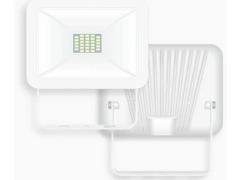 LED Flutlichtstrahler Aluminium Weiß Sicherheitsglas, 10 Watt, IP54