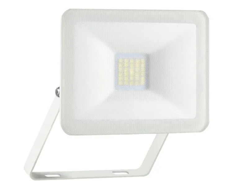 LED Flutlichtstrahler Aluminium Weiß Sicherheitsglas, 10 Watt, IP54