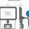 LED Flutlichtstrahler mit Bewegungsmelder Schwarz, 20 Watt, IP54