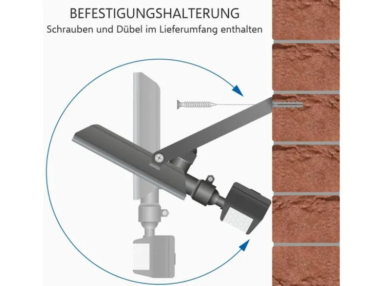 LED Flutlichtstrahler mit Bewegungsmelder Schwarz, 20 Watt, IP54