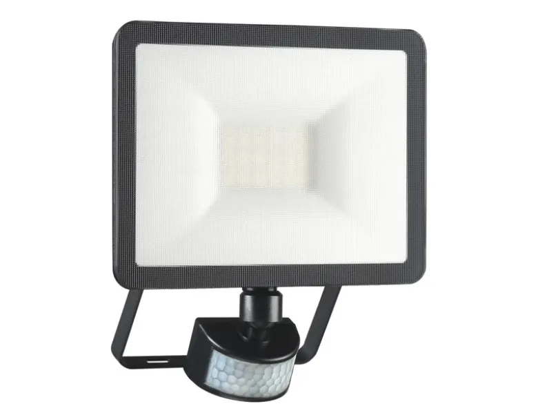 LED Flutlichtstrahler mit Bewegungsmelder Schwarz, 20 Watt, IP54