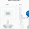 LED Flutlichtstrahler mit Bewegungsmelder Weiß, 20 Watt, IP54