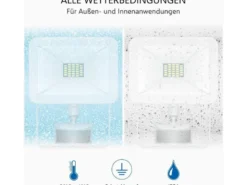 LED Flutlichtstrahler mit Bewegungsmelder Weiß, 10 Watt, IP54